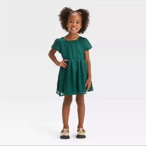 Holiday Green Toddler Girl Dress
